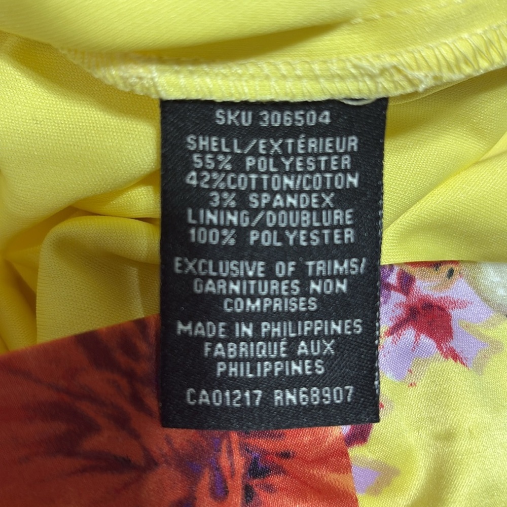 le chateau Yellow Strapless Floral Fit & Flare Dress - Picture 6 of 6